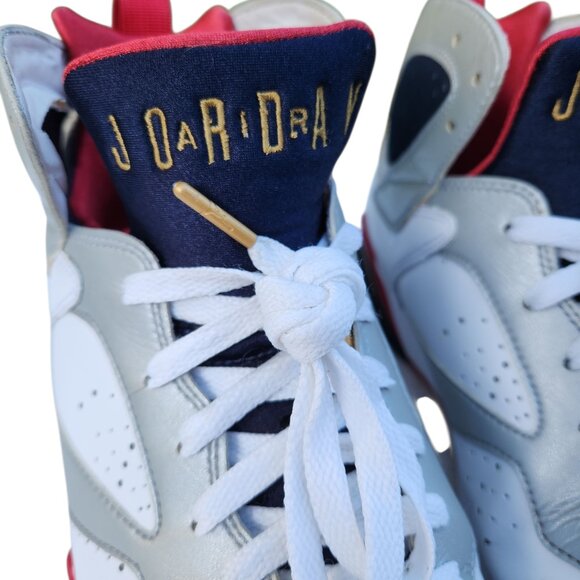 Jordan 7 Retro Olympic 304775-135 White Metallic Red Sneakers Shoes Size 9.5 - Picture 2 of 11